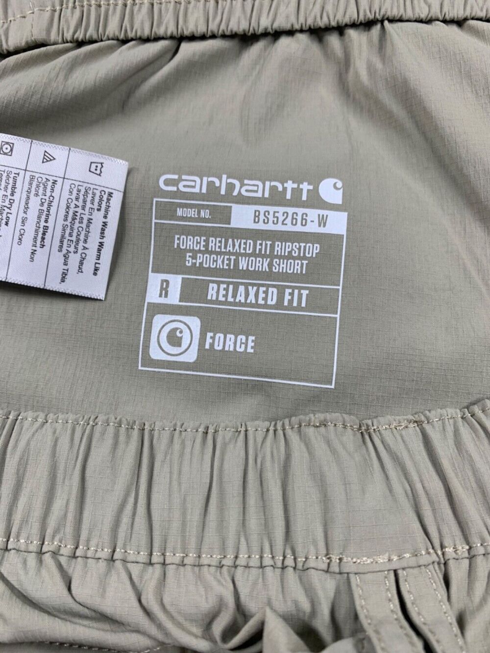 Carhartt Force Womens Work Shorts 20 XXL NWT Tan Ripstop Relaxed Fit 5 Pocket - Picture 9 of 12